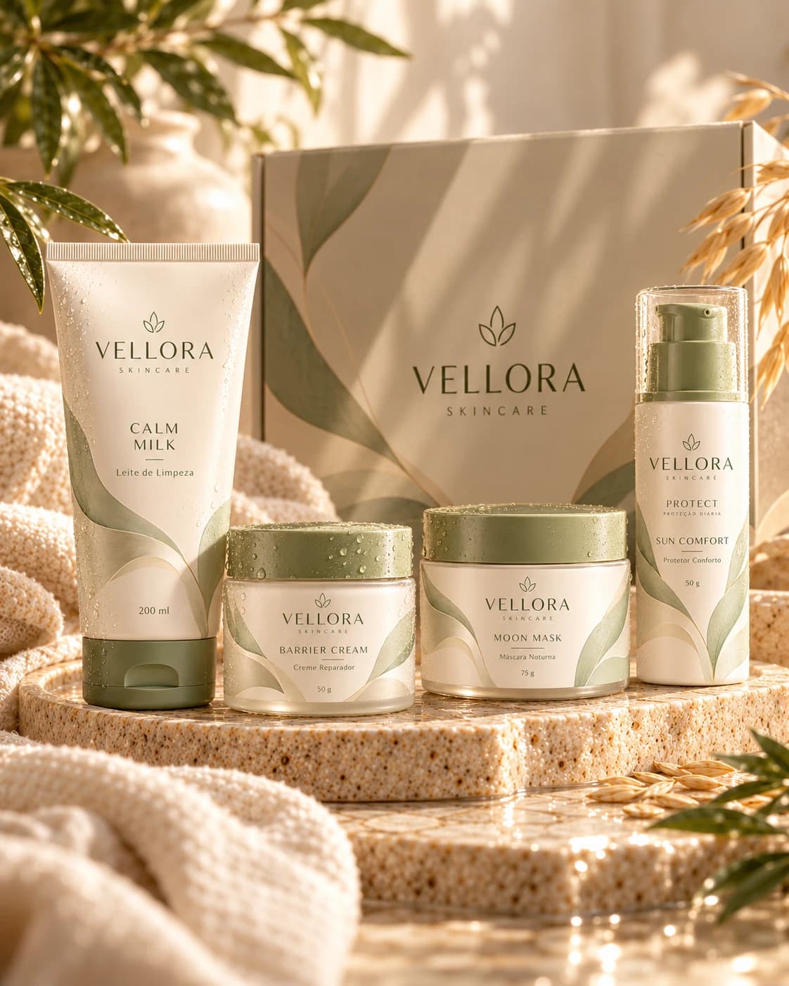 Fotografia editorial do kit THE COMFORT RITUAL